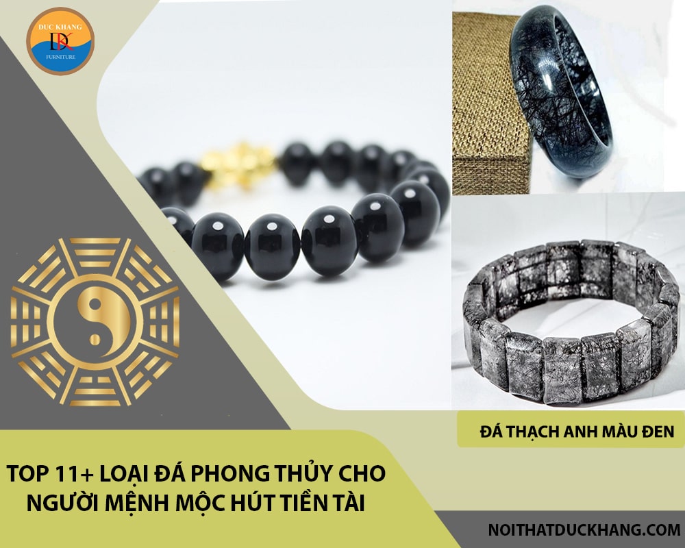 Top 11+ loại đá phong thủy cho người mệnh Mộc hút tiền tài - Đá thạch anh màu đen