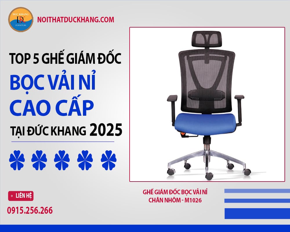 Ghế giám đốc bọc vải nỉ chân nhôm - M1026