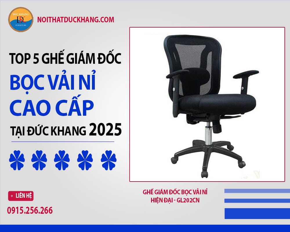Ghế giám đốc bọc vải nỉ hiện đại - GL202CN
