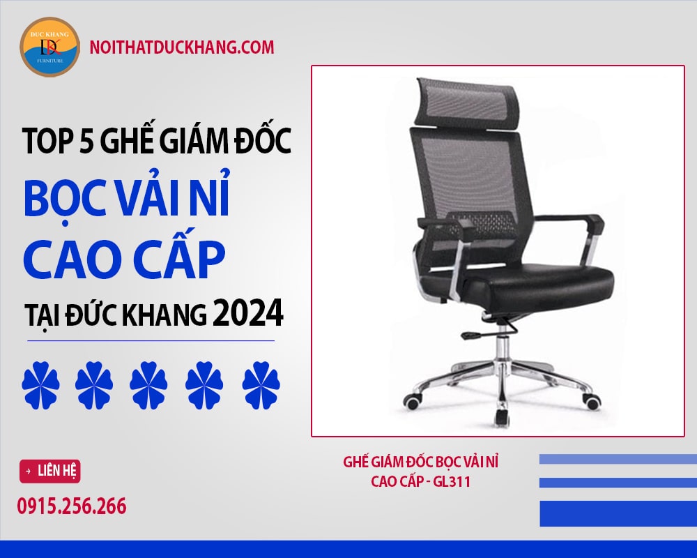 Ghế giám đốc bọc vải nỉ cao cấp - GL311