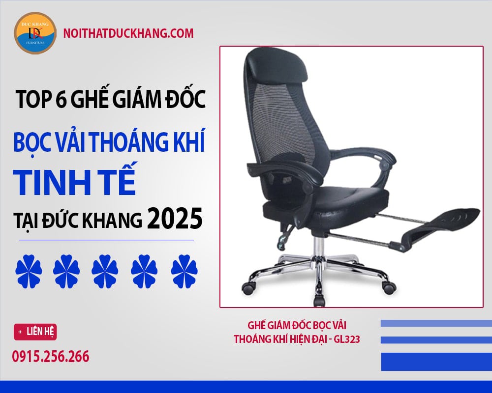 Ghế giám đốc bọc vải thoáng khí hiện đại - GL323 Ghế giám đốc bọc vải thoáng khí hiện đại - GL323