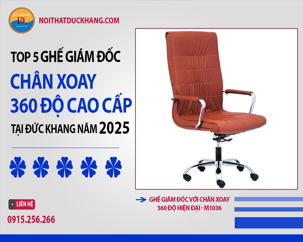 Ghế giám đốc với chân xoay 360 độ hiện đại - M1036