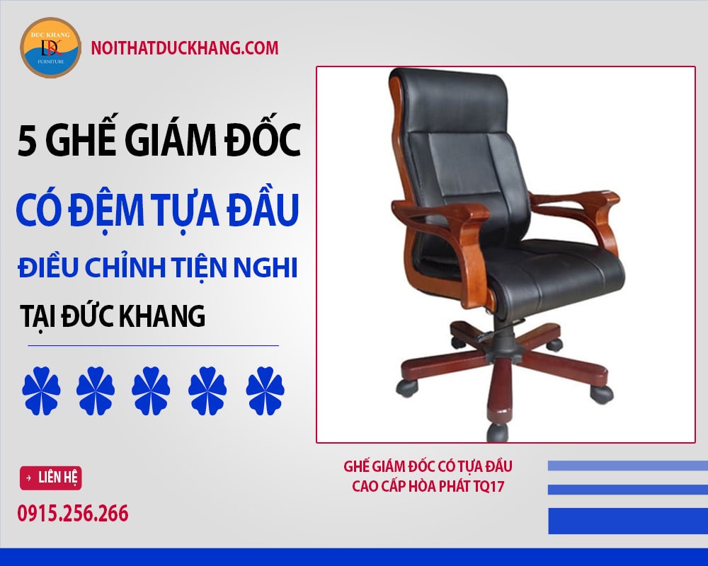 Ghế giám đốc có tựa đầu cao cấp Hòa Phát TQ17