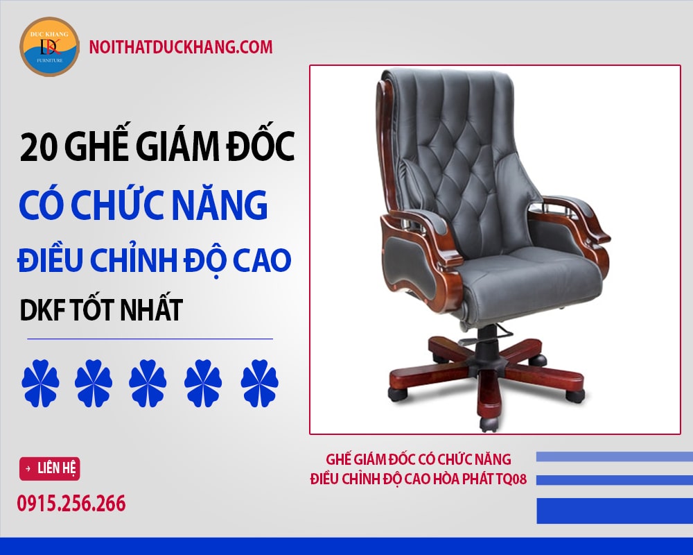 Ghế giám đốc có chức năng điều chỉnh độ cao Hòa Phát TQ08