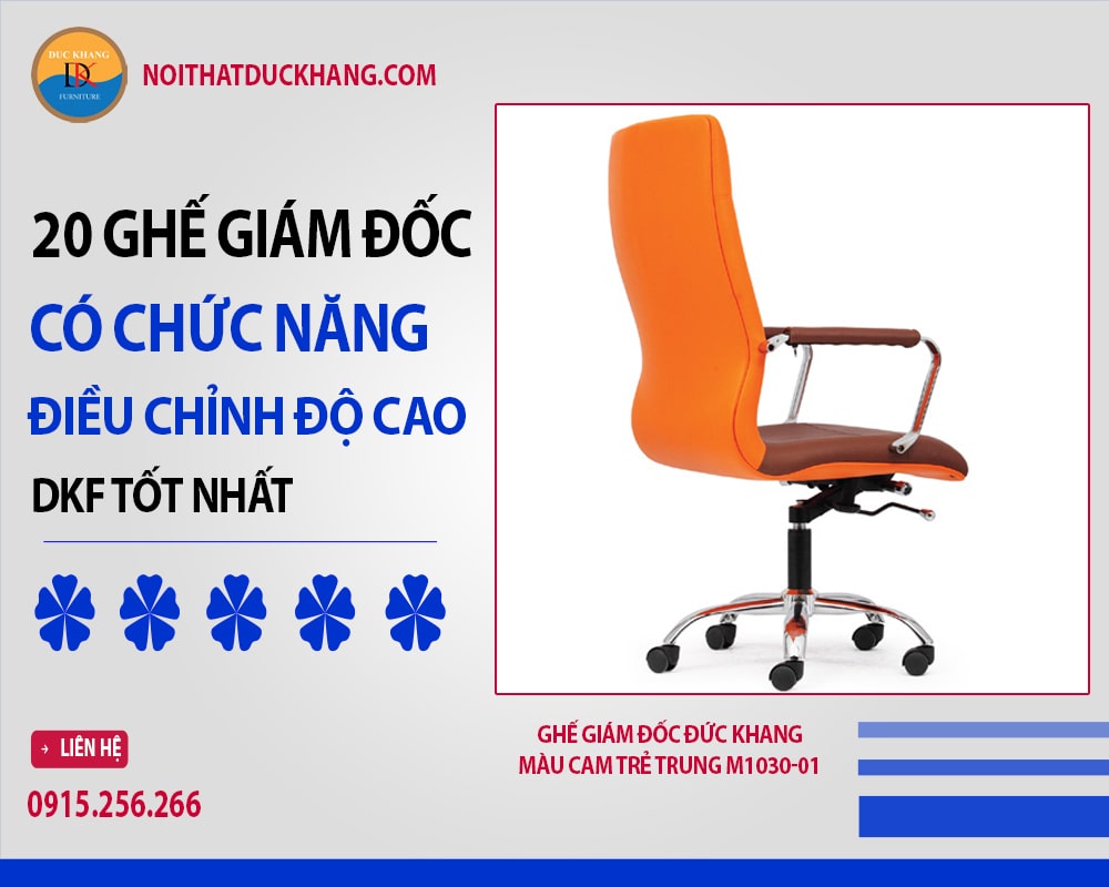 Ghế giám đốc Đức Khang màu cam trẻ trung M1030-01