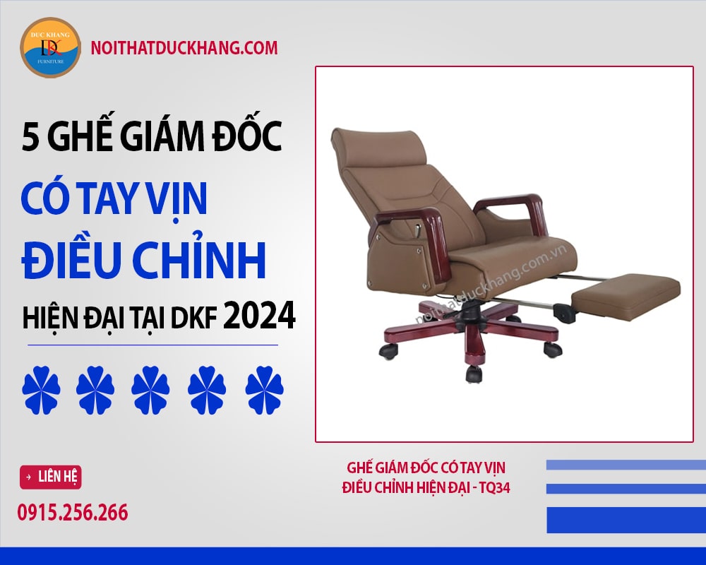 Ghế giám đốc có tay vịn điều chỉnh hiện đại - TQ34