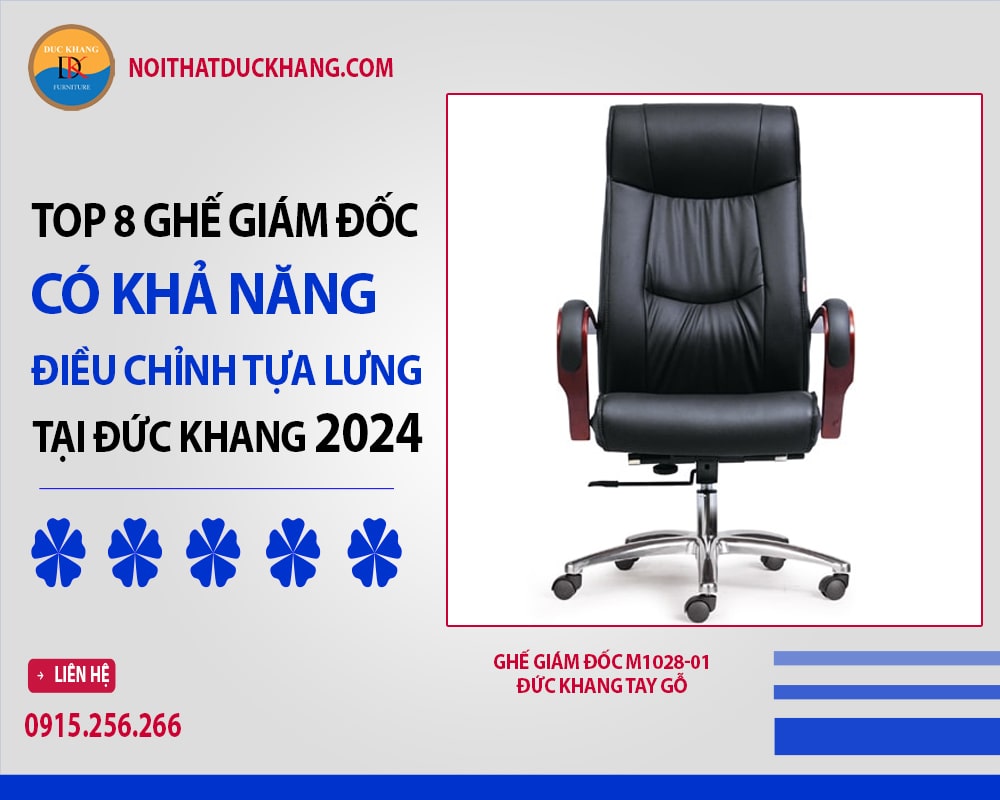 Ghế giám đốc M1028-01 Đức Khang tay gỗ