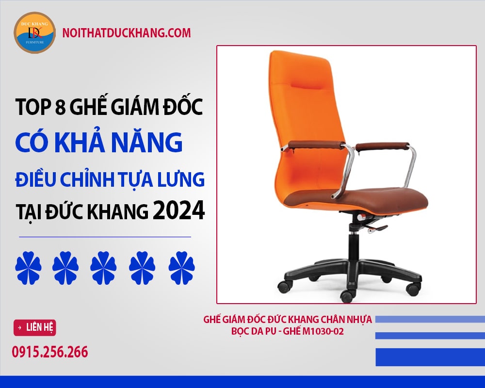 Ghế giám đốc Đức Khang chân nhựa, bọc da PU - Ghế M1030-02