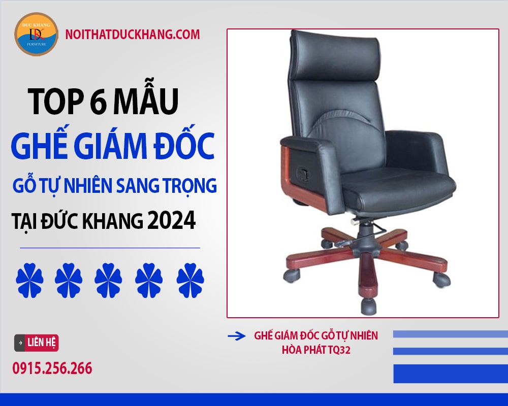 Ghế giám đốc gỗ tự nhiên Hòa Phát TQ32