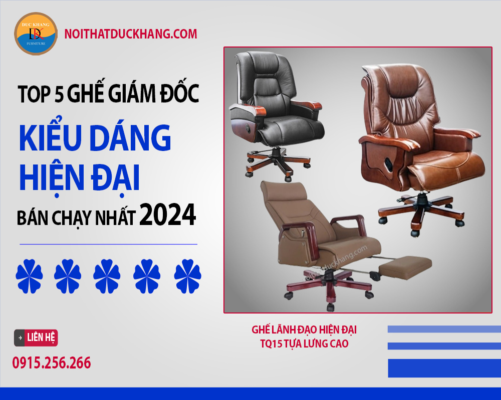 Top 5 ghế giám đốc kiểu dáng hiện đại bán chạy 2024