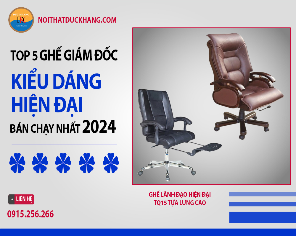 Top 5 ghế giám đốc kiểu dáng hiện đại bán chạy 2024