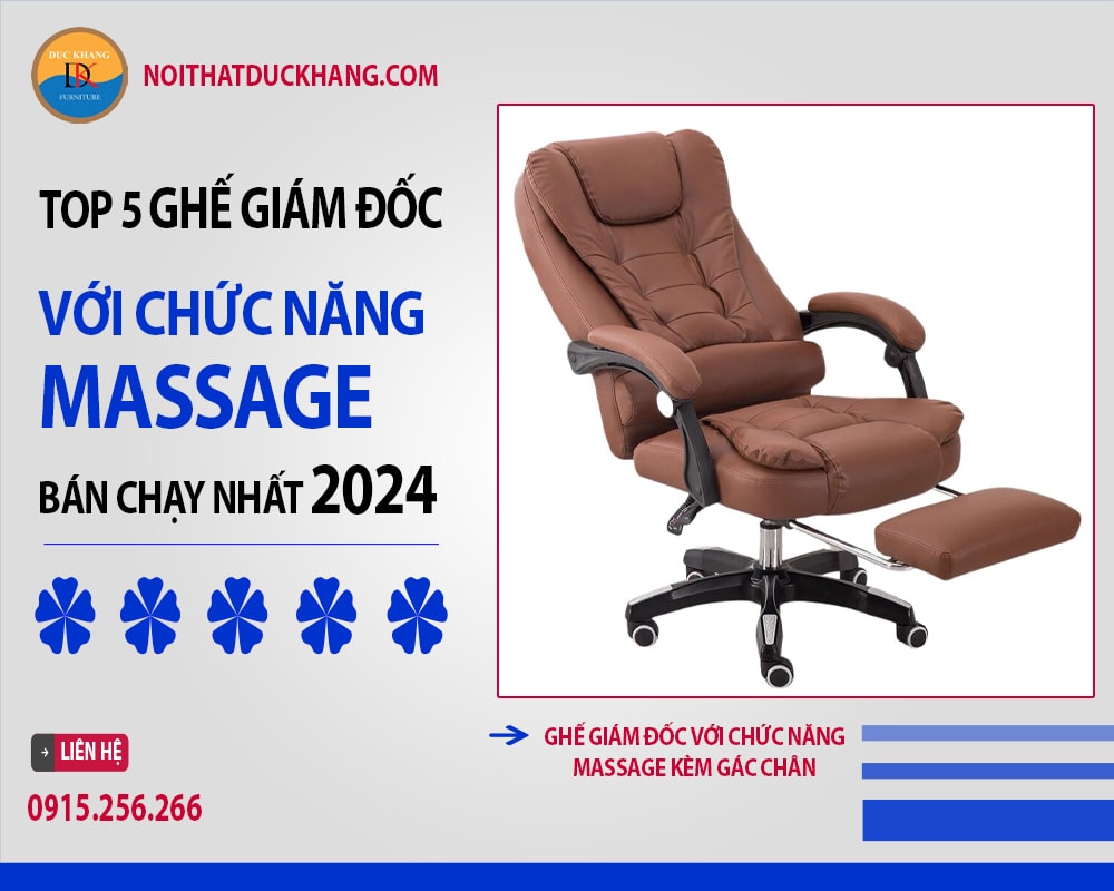 Ghế giám đốc kèm massage màu đen sang trọng