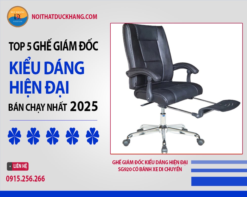 Ghế giám đốc kiểu dáng hiện đại SG920 có bánh xe di chuyển
