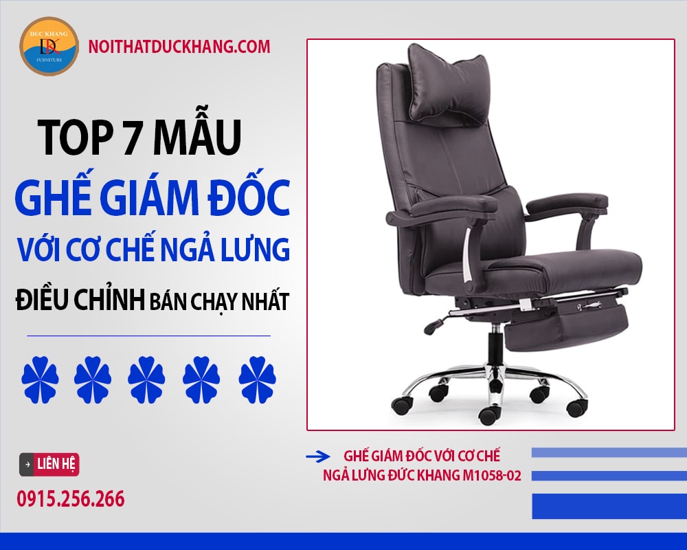 Ghế giám đốc với cơ chế ngả lưng điều chỉnh Đức Khang M1058-02