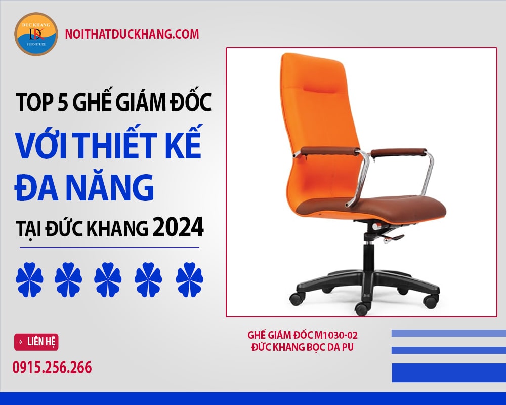 Ghế giám đốc M1030-02 Đức Khang bọc da PU