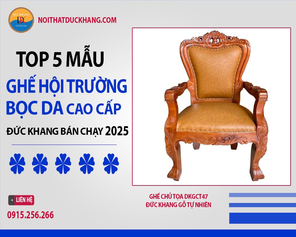 Ghế chủ tọa DKGCT47 Đức Khang gỗ tự nhiên