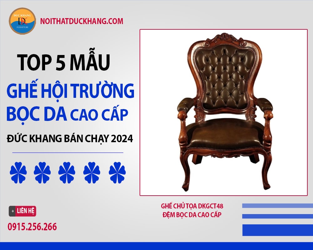 Ghế chủ tọa DKGCT48 đệm bọc da cao cấp