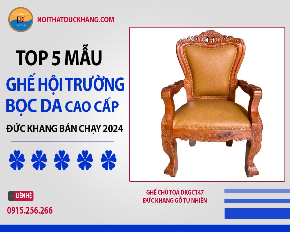 Ghế chủ tọa DKGCT47 Đức Khang gỗ tự nhiên