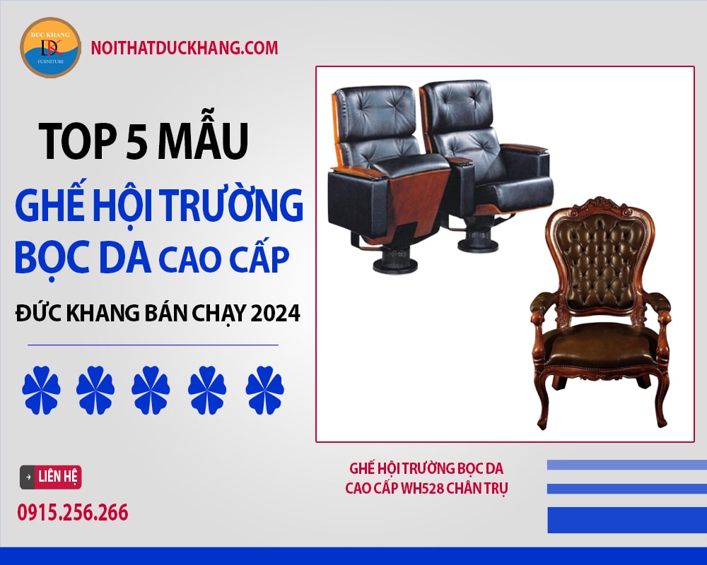 Top 5 ghế hội trường bọc da cao cấp Đức Khang bán chạy 2024