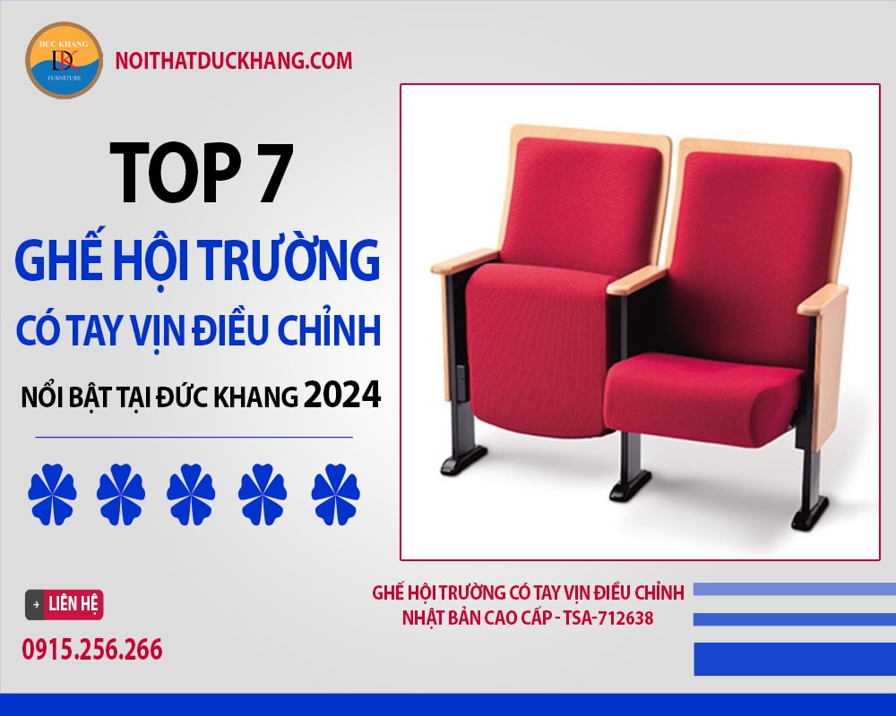 Ghế hội trường có tay vịn điều chỉnh Nhật Bản cao cấp - TSA-712638