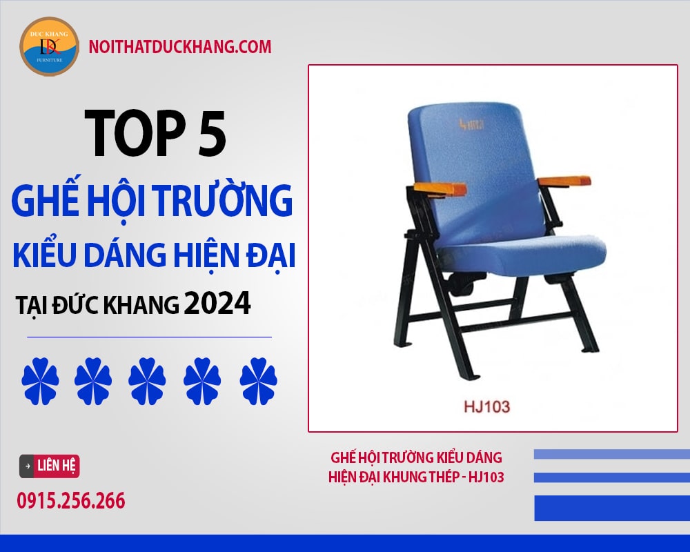 Ghế hội trường kiểu dáng hiện đại khung thép - HJ103