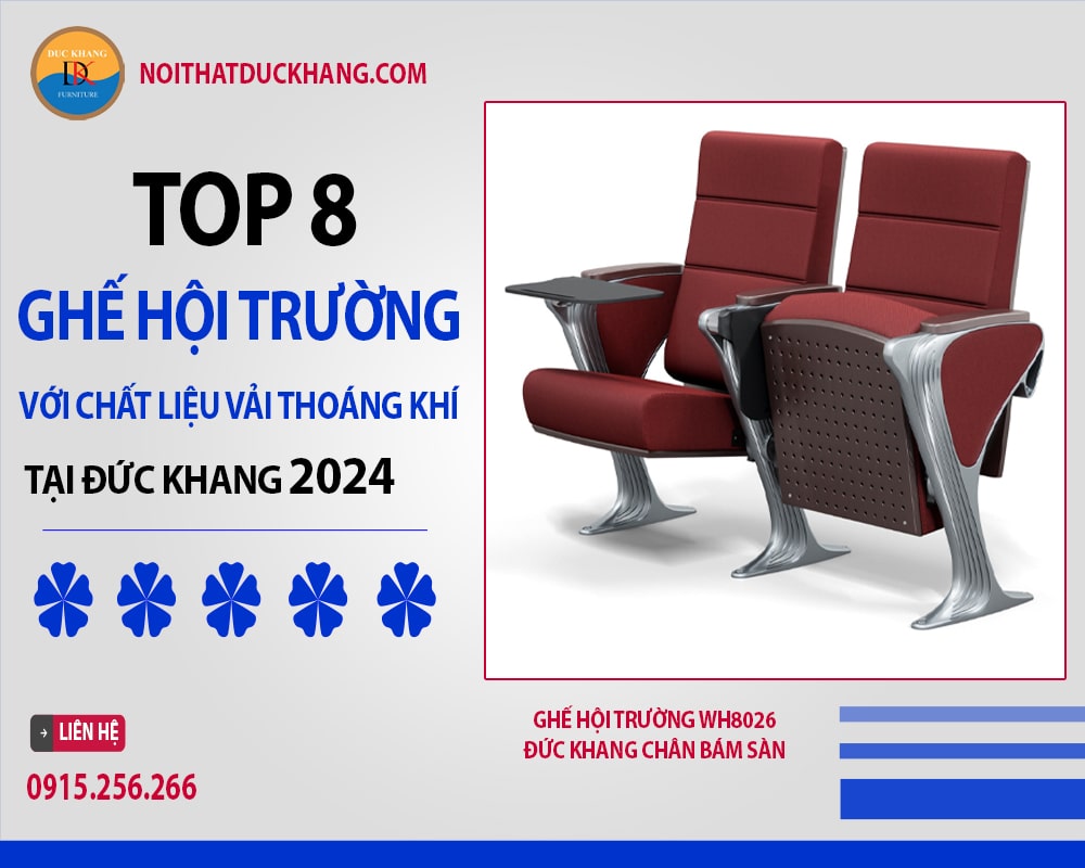 Ghế hội trường WH8026 Đức Khang chân bám sàn