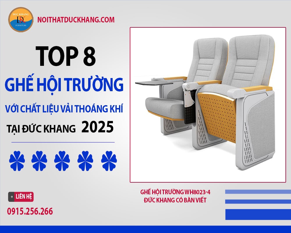 Ghế hội trường WH8023-4 Đức Khang có bàn viết