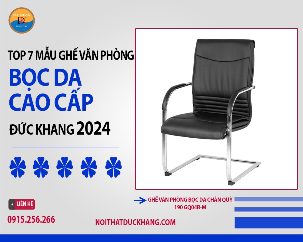 Ghế văn phòng bọc da chân quỳ 190 GQ04B-M