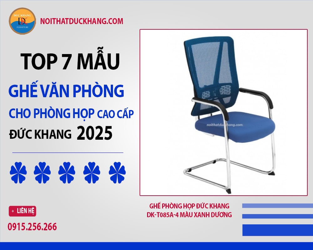 Ghế phòng họp Đức Khang DK-T085A-4 màu xanh dương Ghế phòng họp Đức Khang DK-T085A-4 màu xanh dương