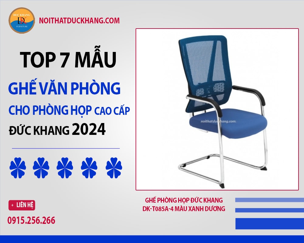 Ghế phòng họp Đức Khang DK-T085A-4 màu xanh dương