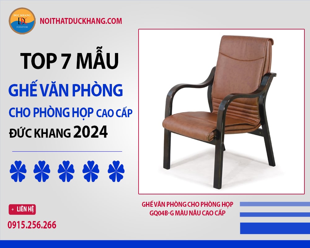 Ghế văn phòng cho phòng họp GQ04B-G màu nâu cao cấp