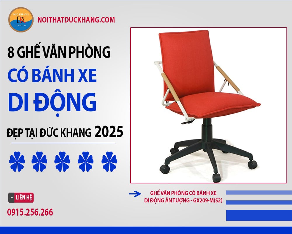 Ghế văn phòng có bánh xe di động ấn tượng - GX209-M(S2) Ghế văn phòng có bánh xe di động ấn tượng - GX209-M(S2)
