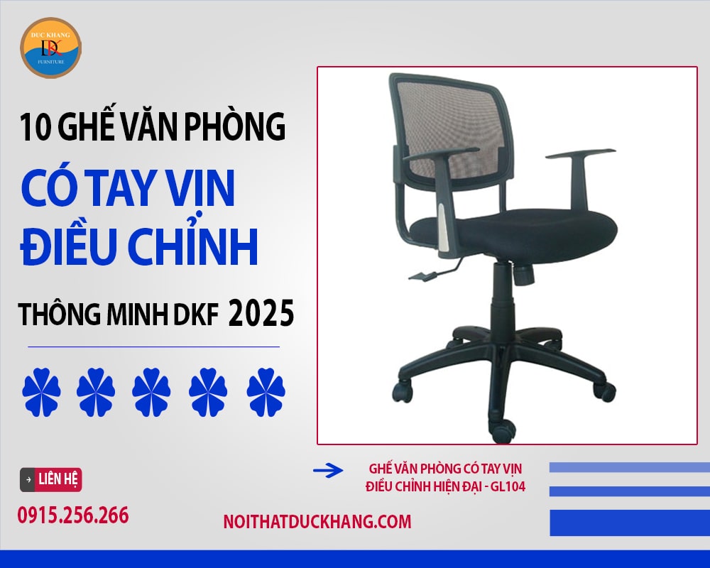 Ghế văn phòng có tay vịn điều chỉnh hiện đại - GL104