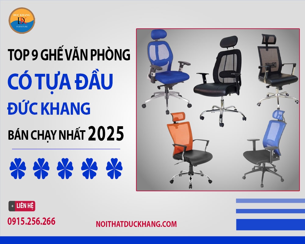 Top 9 ghế văn phòng có tựa đầu DKF bán chạy nhất 2025
