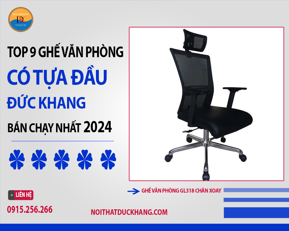 Ghế văn phòng GL318 chân xoay