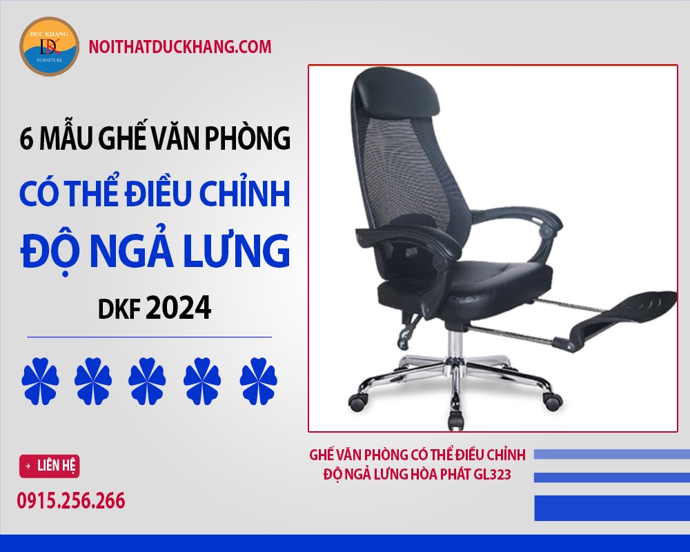 Ghế văn phòng có thể điều chỉnh độ ngả lưng Hòa Phát GL323