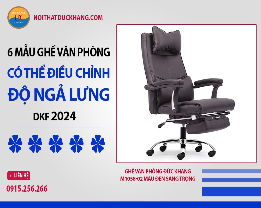 Ghế văn phòng Đức Khang M1058-02 màu đen sang trọng