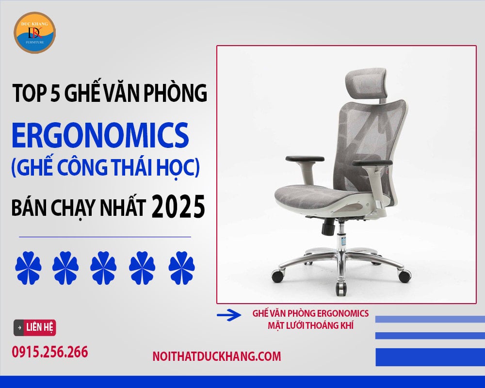 Ghế văn phòng ergonomics mặt lưới thoáng khí