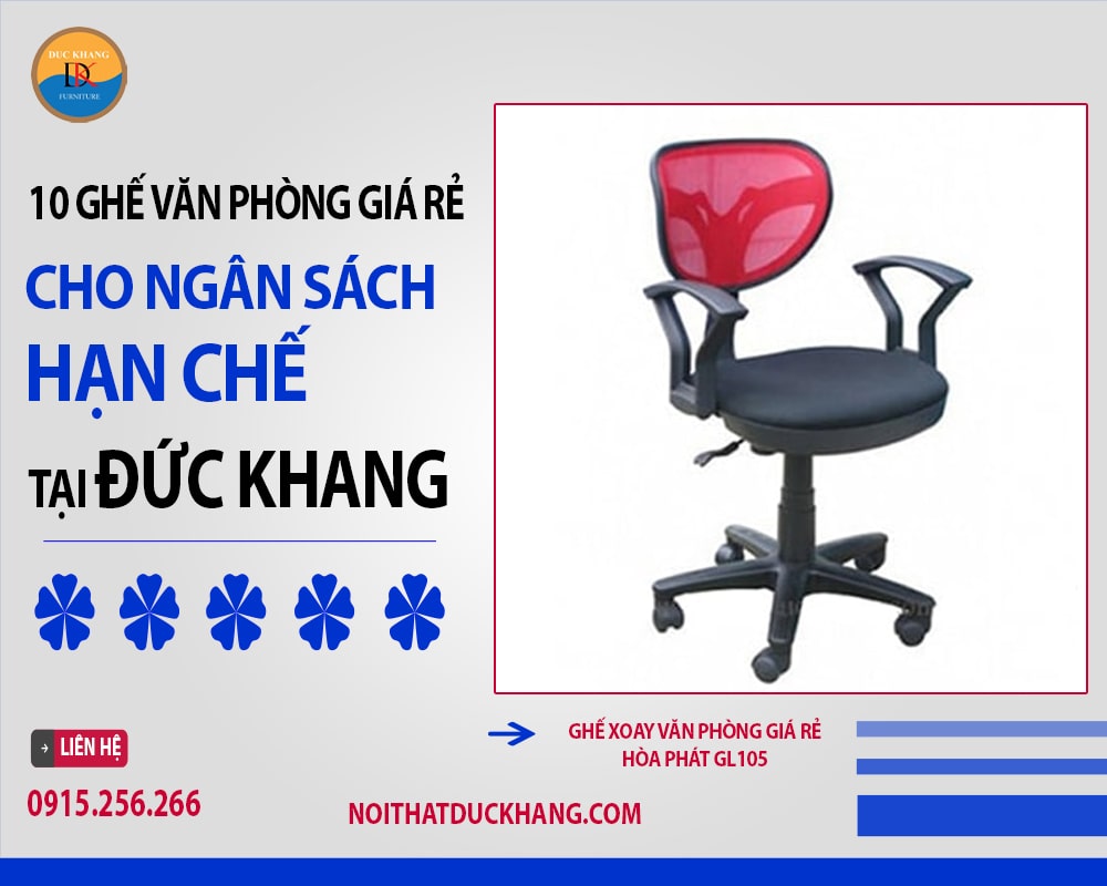 Ghế xoay văn phòng giá rẻ Hòa Phát GL105
