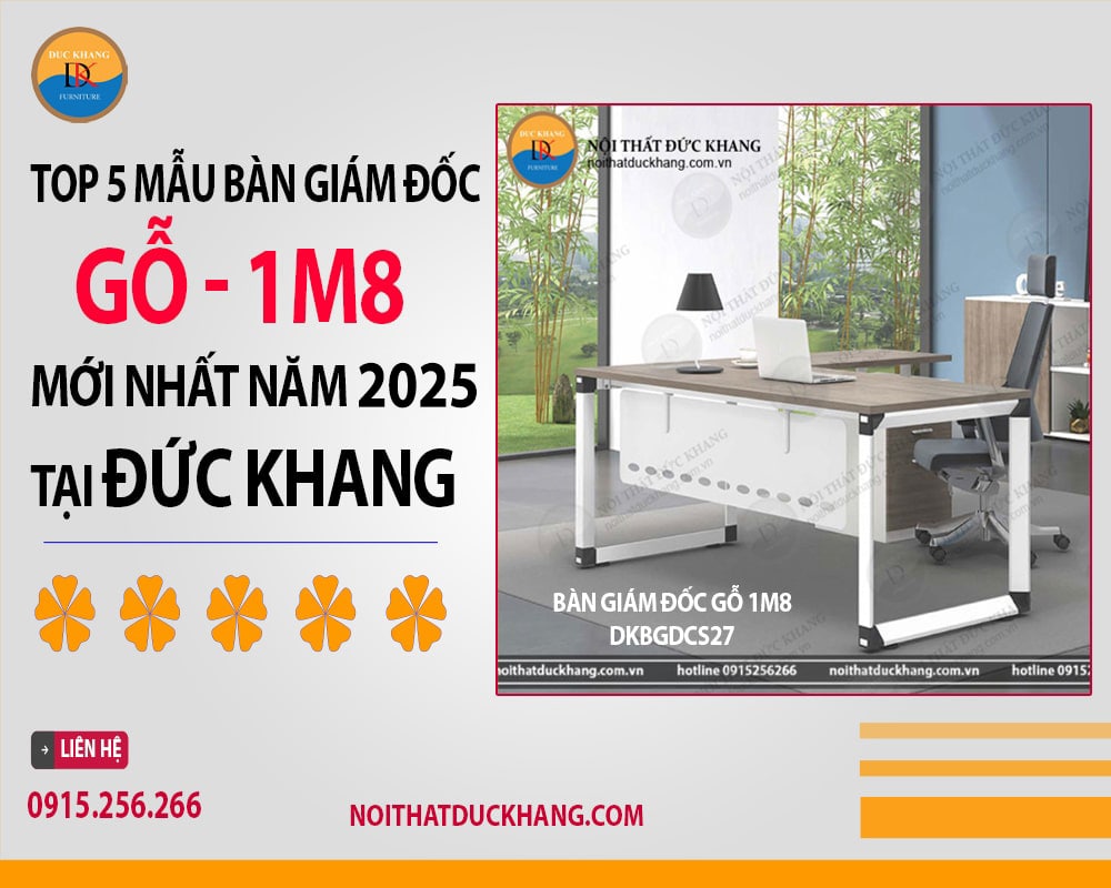 Bàn giám đốc gỗ 1m8 DKBGDCS27