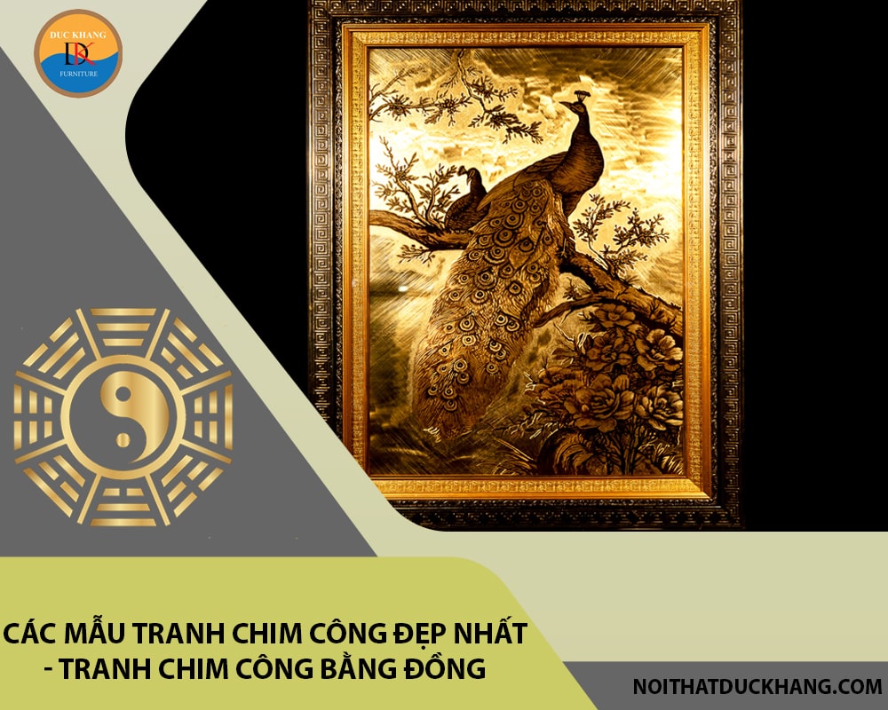 Tranh chim công bằng đồng