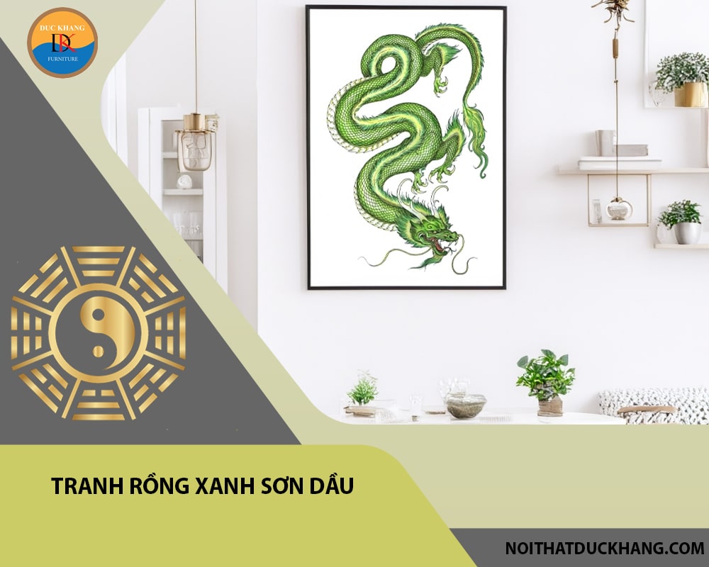 Tranh rồng xanh sơn dầu