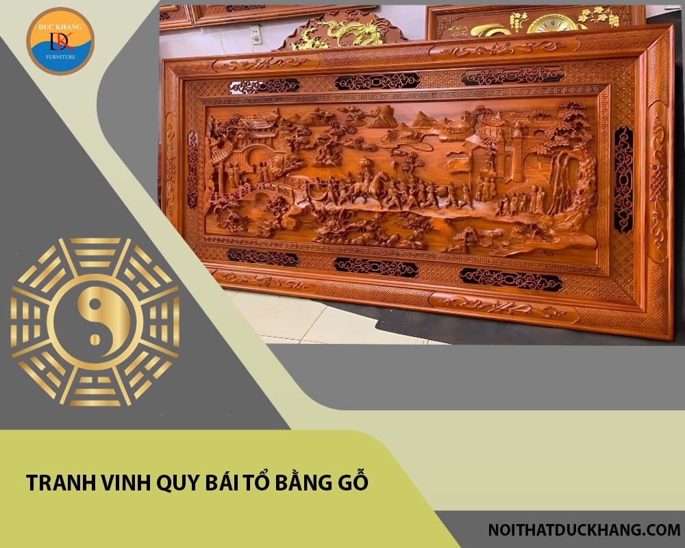 Tranh vinh quy bái Tổ bằng gỗ