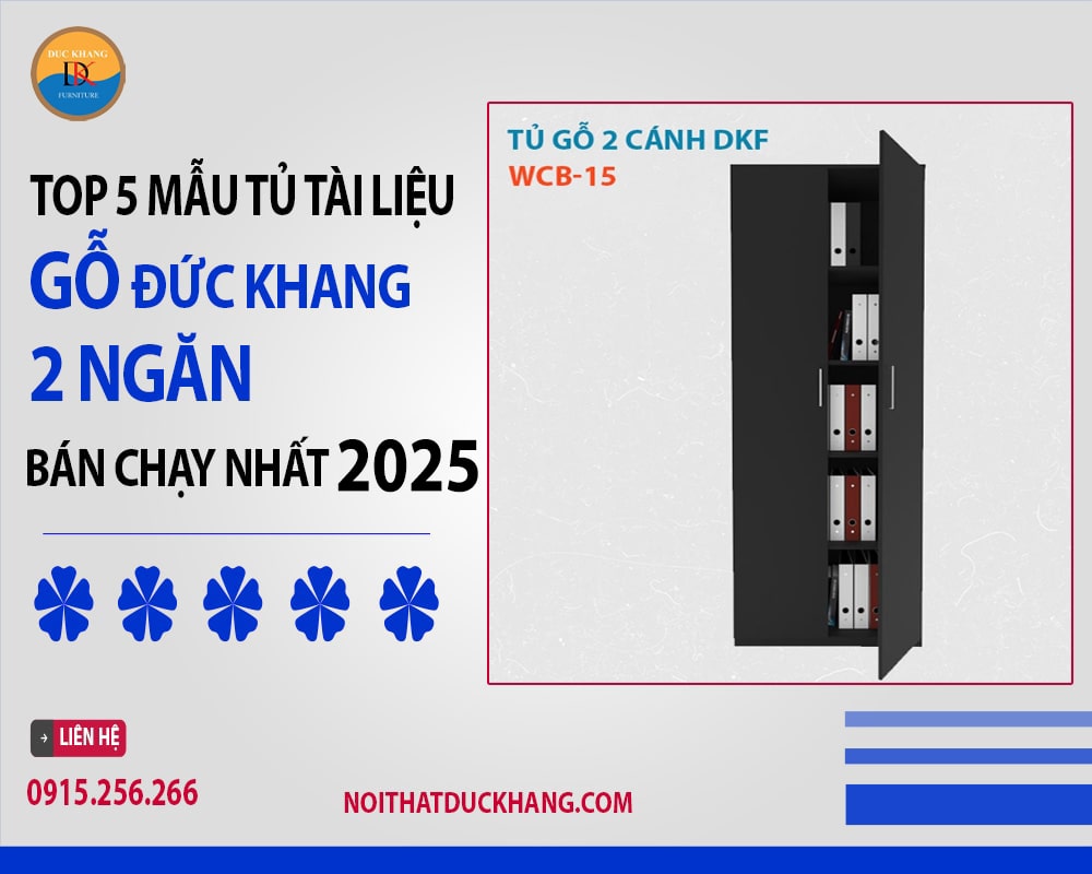 Tủ tài liệu gỗ WCB-15 Đức Khang cánh kín