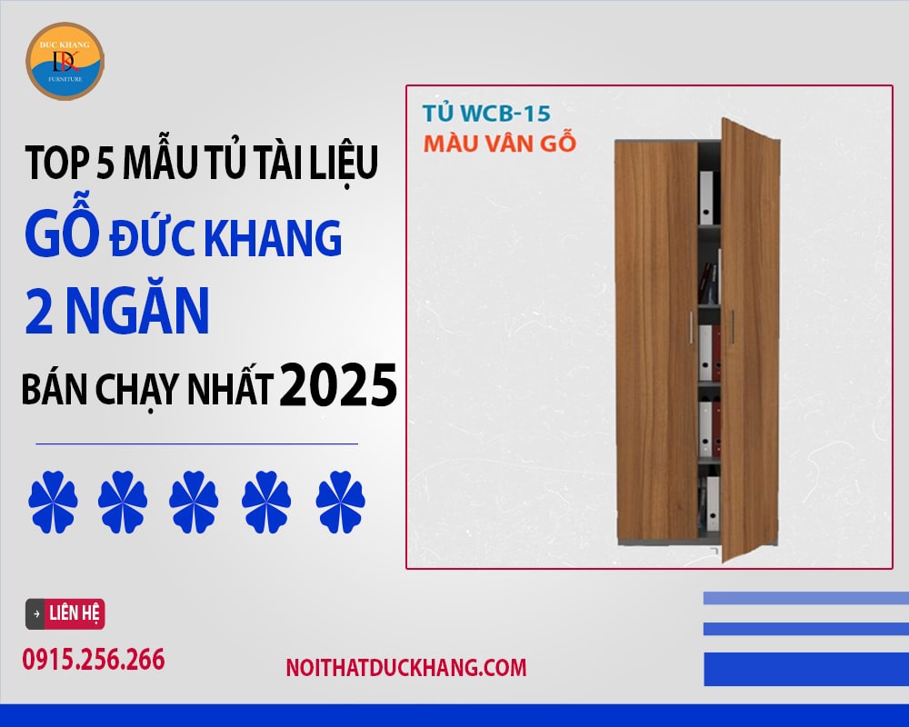 Tủ tài liệu gỗ WCB-15 Đức Khang cánh kín