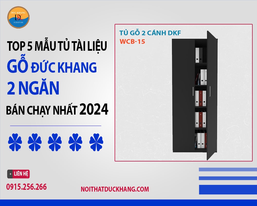 Tủ tài liệu gỗ WCB-15 Đức Khang cánh kín