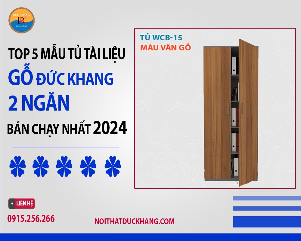 Tủ tài liệu gỗ WCB-15 Đức Khang cánh kín