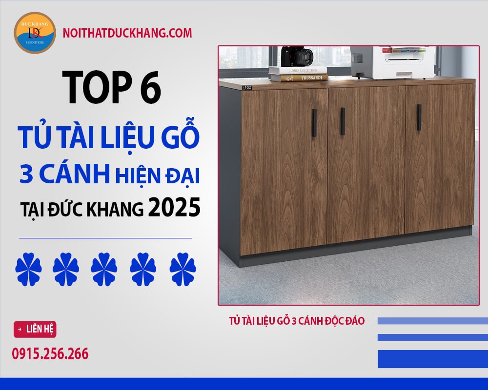 Tủ tài liệu gỗ 3 cánh độc đáo