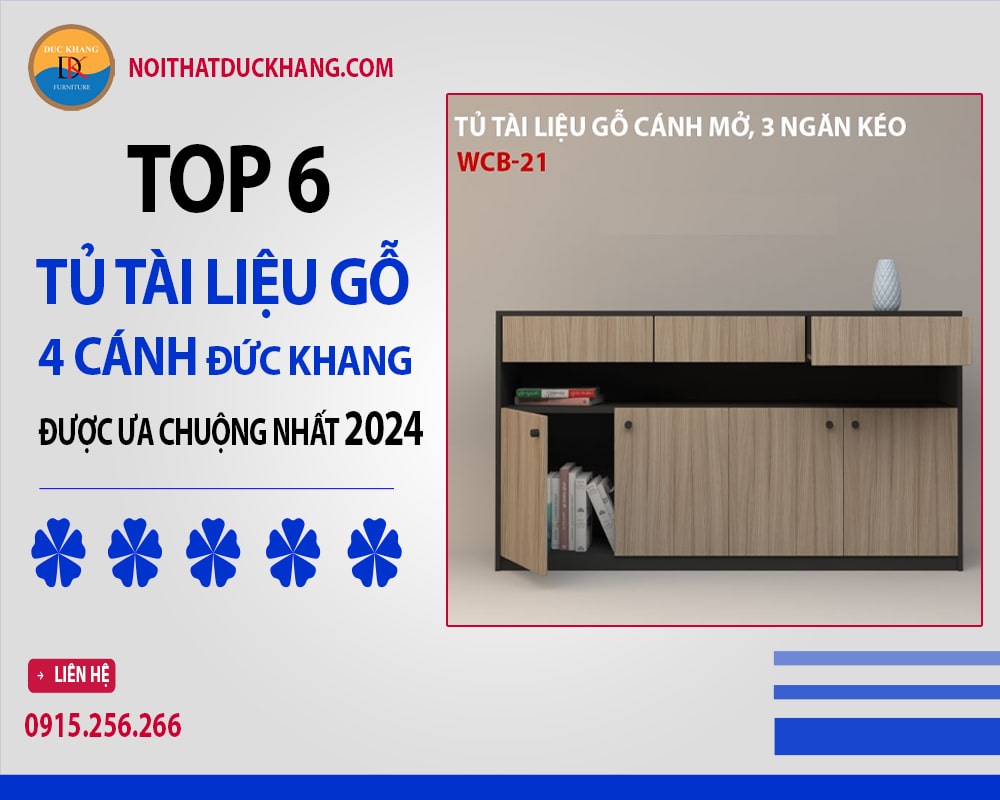 Tủ hồ sơ gỗ WCB-21 Đức Khang hiện đại