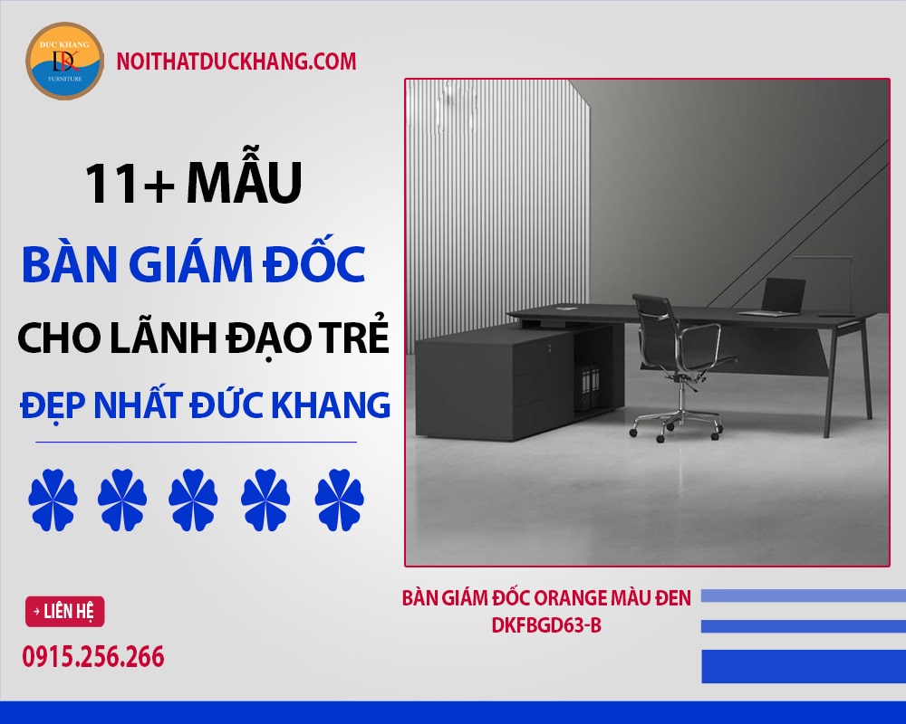 Bàn giám đốc Orange màu đen DKFBGD63-B